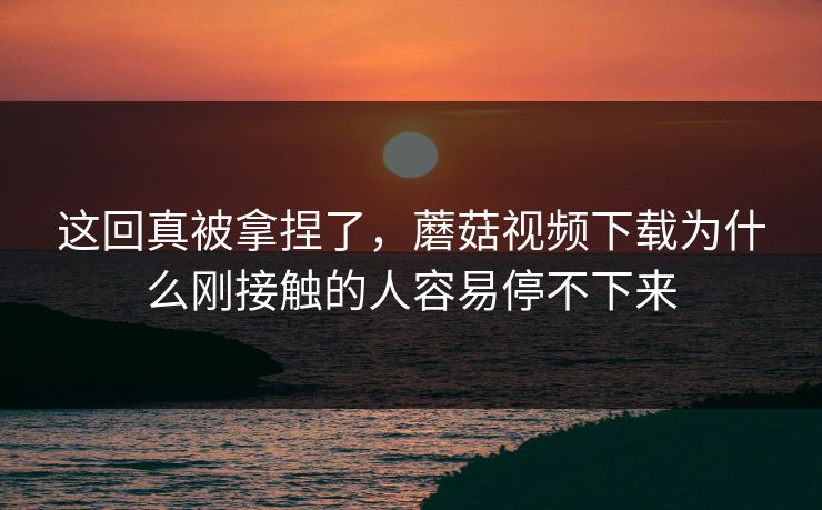 这回真被拿捏了，蘑菇视频下载为什么刚接触的人容易停不下来  第1张