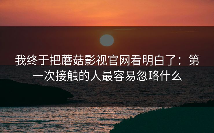 我终于把蘑菇影视官网看明白了：第一次接触的人最容易忽略什么  第1张
