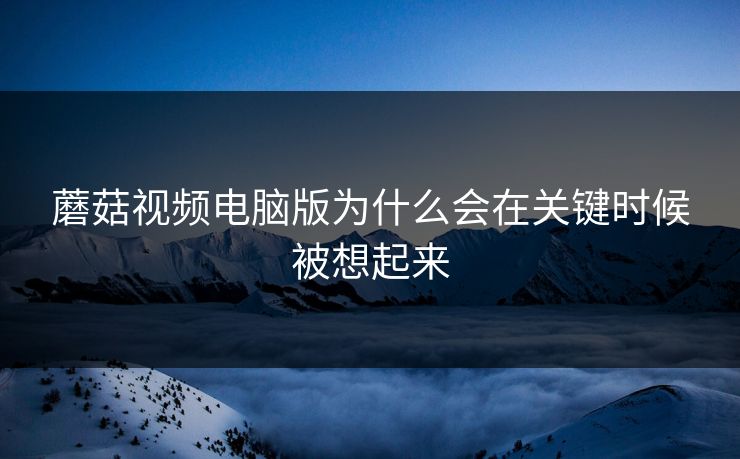 蘑菇视频电脑版为什么会在关键时候被想起来  第1张