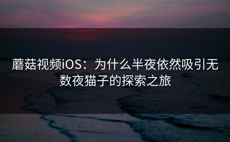 蘑菇视频iOS：为什么半夜依然吸引无数夜猫子的探索之旅  第1张